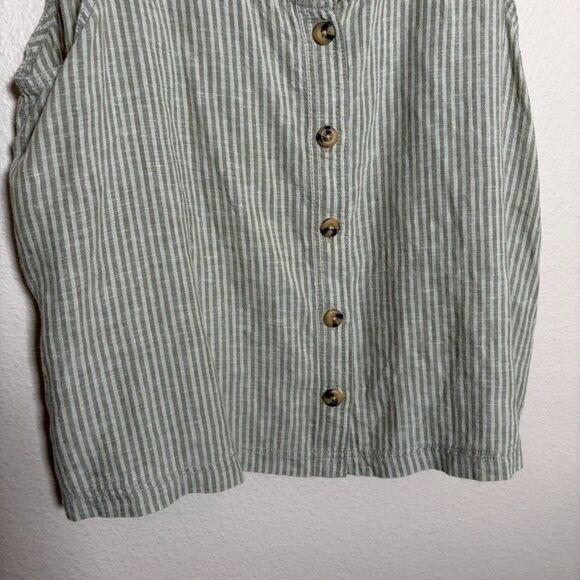 Wonderly Tank Top Women's XL Striped V-Neck Sleeveless Green Casual Shirt - Picture 3 of 8